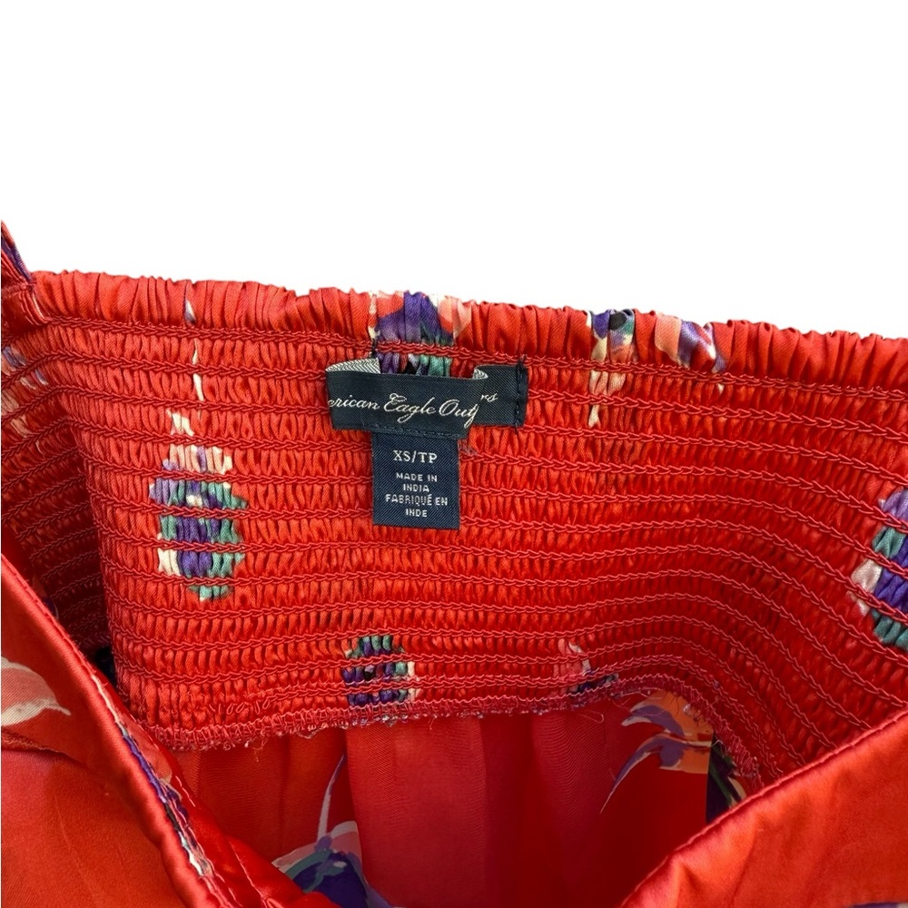 American Eagle Outfitters Red Floral Satin Cami Nightie - Picture 2 of 6
